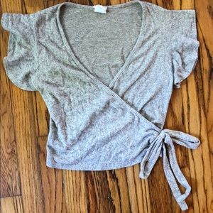 Grey Wrap Top